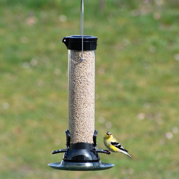 Droll Yankees Onyx Clever Clean 12" Sunflower/Mixed Seed Feeder